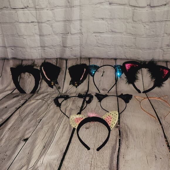 Lot Of 9 Different Cosplay Cat Ear Headbands - Picture 1 of 4